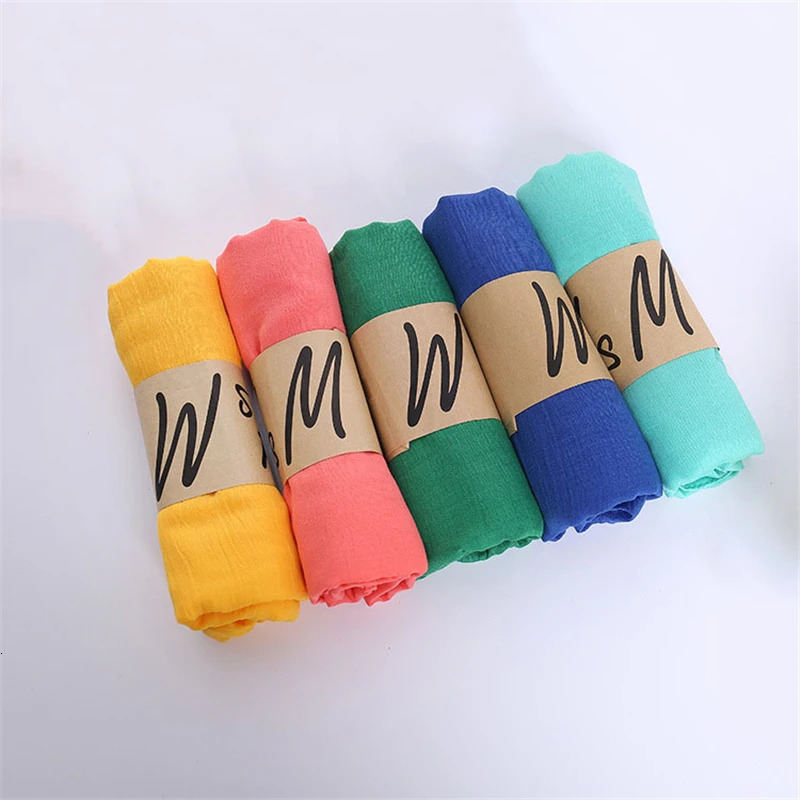 Linen Scarves Women Solid Color Scarf Shawl Muslim Hijab Muffler Female Soft Wraps Headband Foulard Bufandas 250430