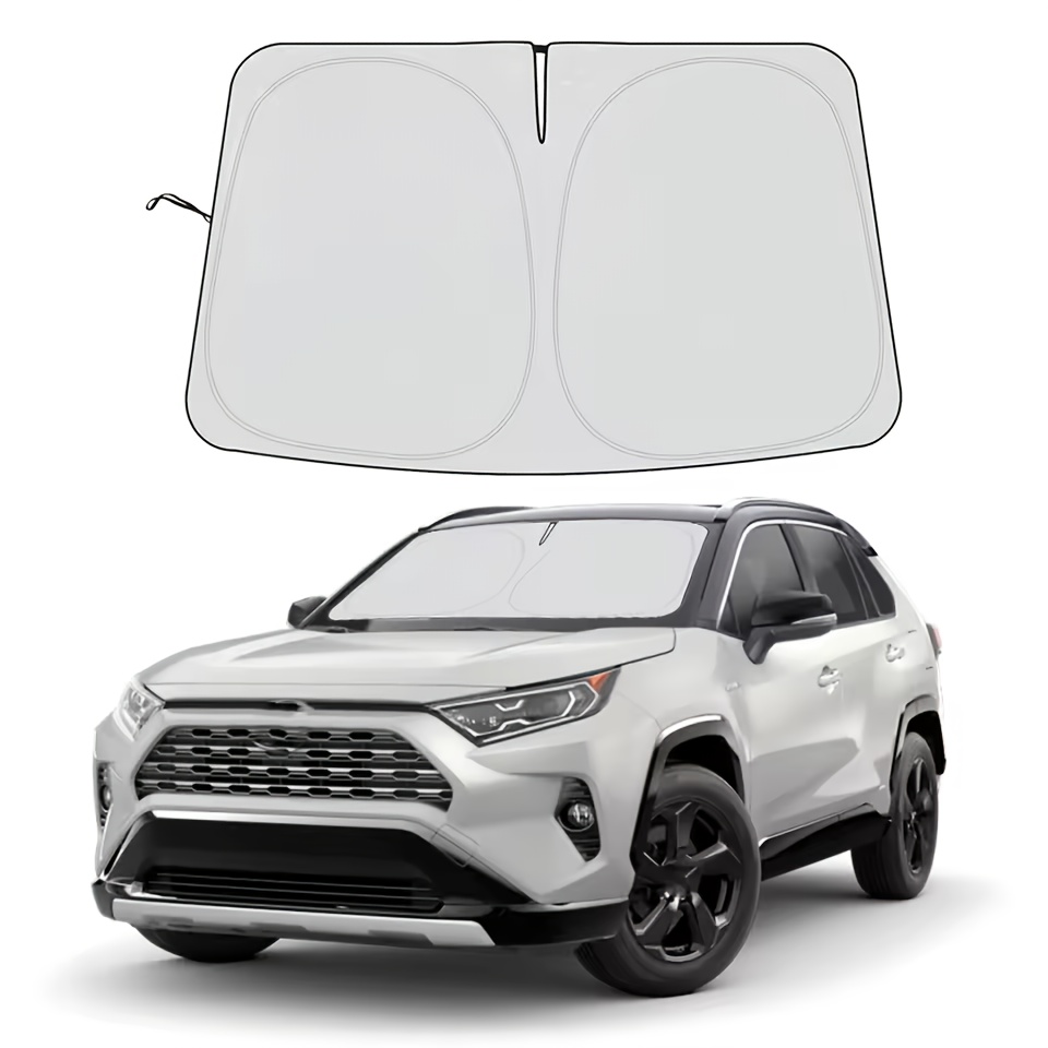 Foldable Titanium Silver Car Windshield Sun Visor, UV Heat Blocker, Car Front Window Sun Visor, Parking Sun Visor Accessories Car Windshield Sunshade