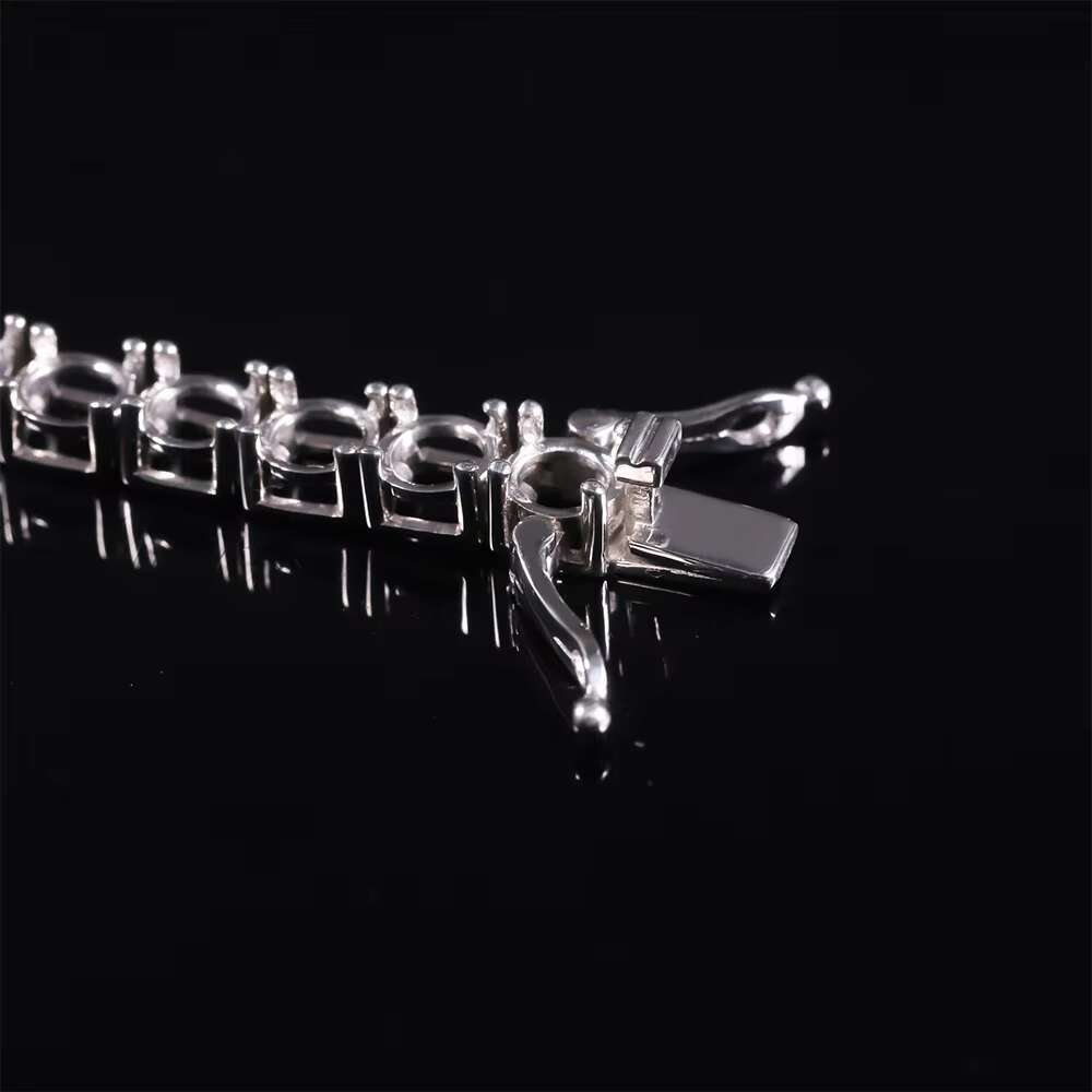 Abiding OEM ODM 9K 10K 14K 18K White Gold Semi Mount Bracelet 5mm 8 Inches Diamond Tennis Bracelet Mounting