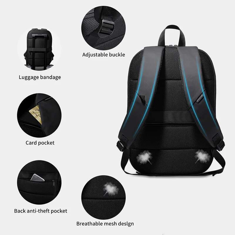 Heroic Knight Laptop 15.6 Inch Expandable Rucksack Waterproof Lightweight Travel Backpack Business Work Sport