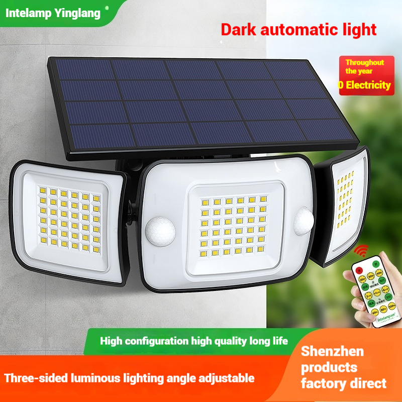 Solar Light Outdoor 328/348 LED Integrated Super Bright Motion Sensor Strong Power IP65 Waterproof 3 Working Modes Garden Wall