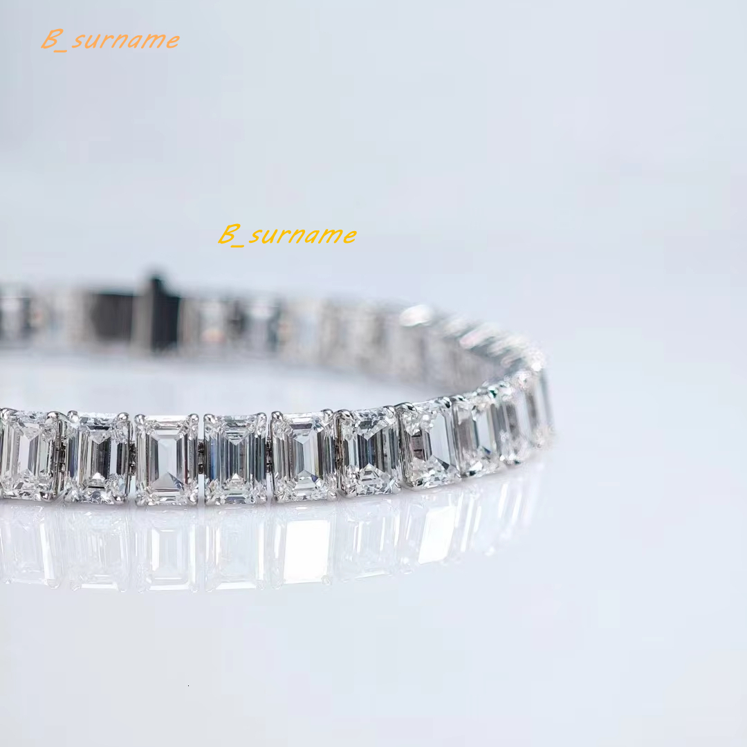IGI Certified VVS1 VVS2 HPHT Emerald Cut Lab Grown Diamond Solid White Gold Fine Jewelry for Woman