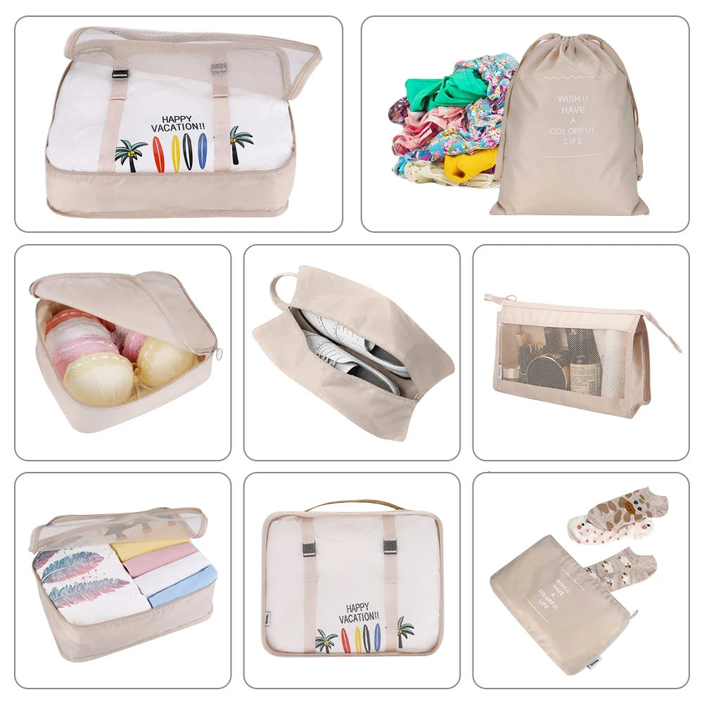 8/6-piece travel storage bag large capacity luggage clothing classification organizers luggage bag basic shoe packaging cube 250430