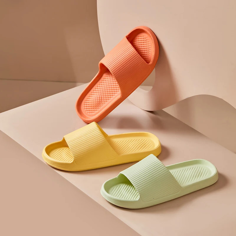 Beach Summer Soft Sole Massage Shower Shoes for Women Men Couples Waterproof Non-slip Home Leisure Fashion Bathroom Slippers 250428