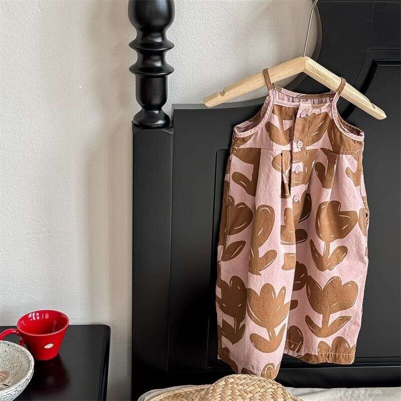 2025 Pants Lightweight Korean Girls' Casual Fashion Strap Children's Jumpsuit Wide Legs 7