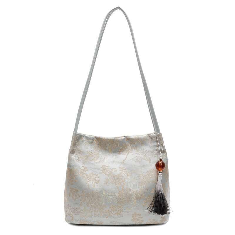 minimalist bucket bag chinese embroidery largecapacity bag womens spring summer 2025 new shoulder crossbody bag