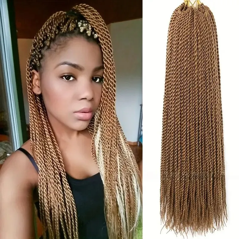 3 Bundles Braiding Hair Twist Knotless Braided Goddess for Boho Braids Hair Senegalese Twists Hand Braided Extension Braided for Black Women Crochet H