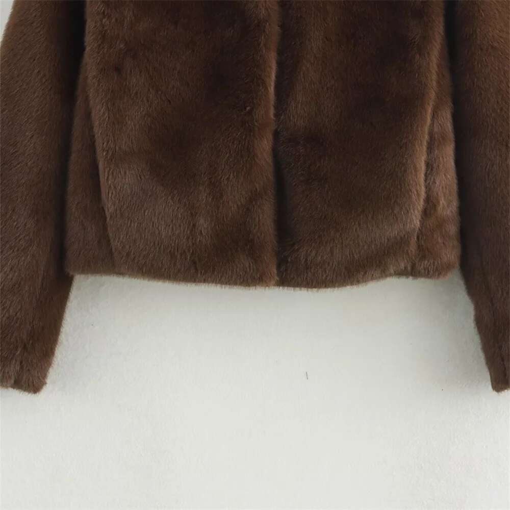 RARF loose lapel button embellished brown long sleeved jacket for women's autumn and winter collection