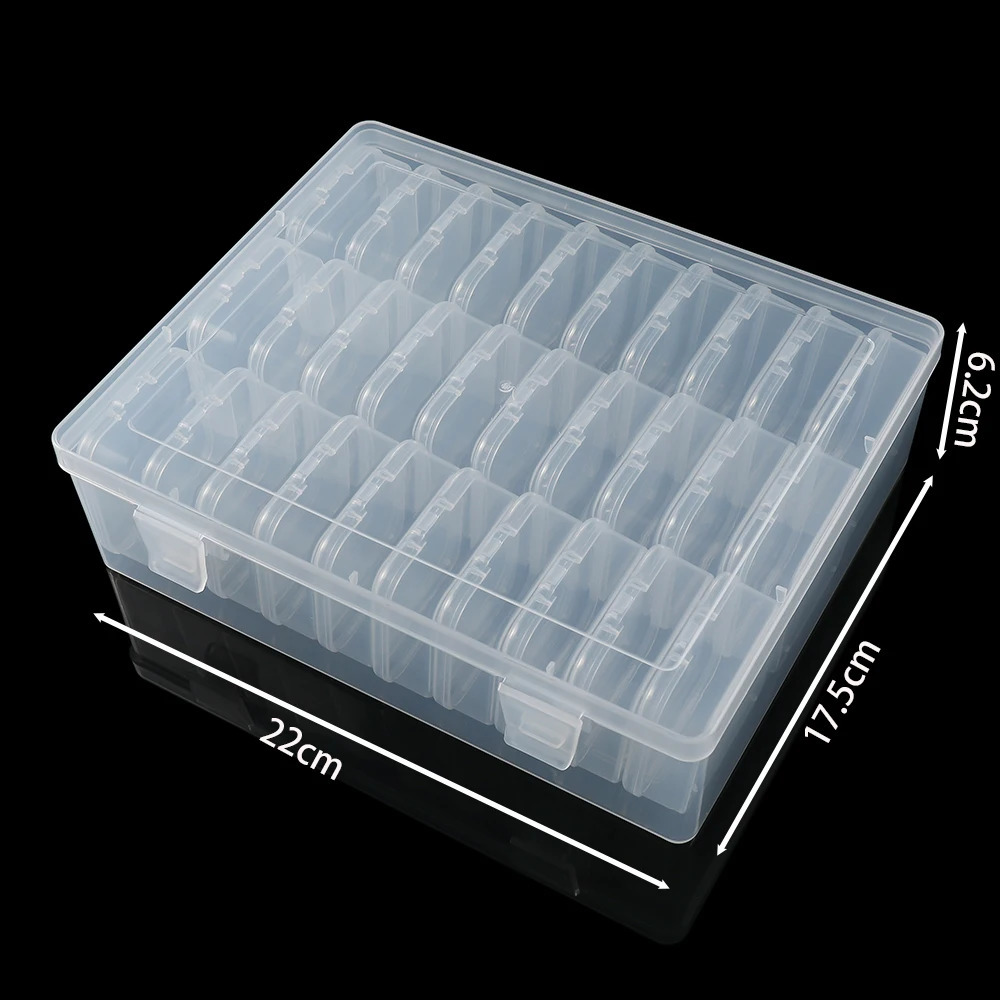Bead Organizer Box 12/24/30Pcs Small Clear Plastic Bead Storage Containers with Hinged Lid for Storage Crafts Jewelry Organizer 250428