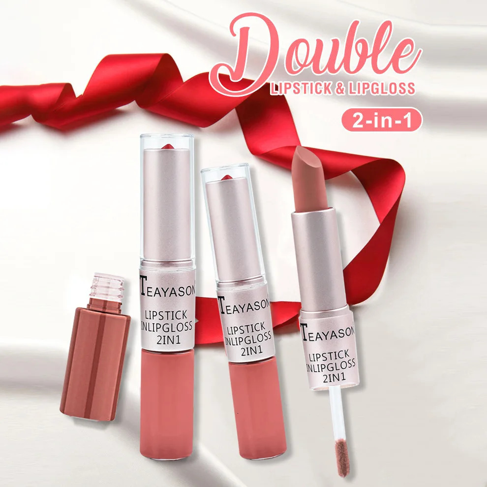 Lasting Velvet Matte lipstick Double gloss Stickless Cup Waterproof Makeup 250418