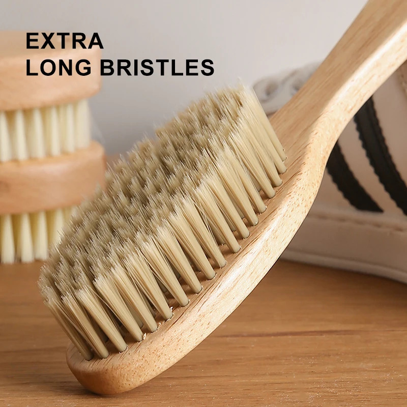 Shoe cleaning brush laundry brush rubber wood brush soft brush non damaging to shoes clothing household cleaning tools 250425