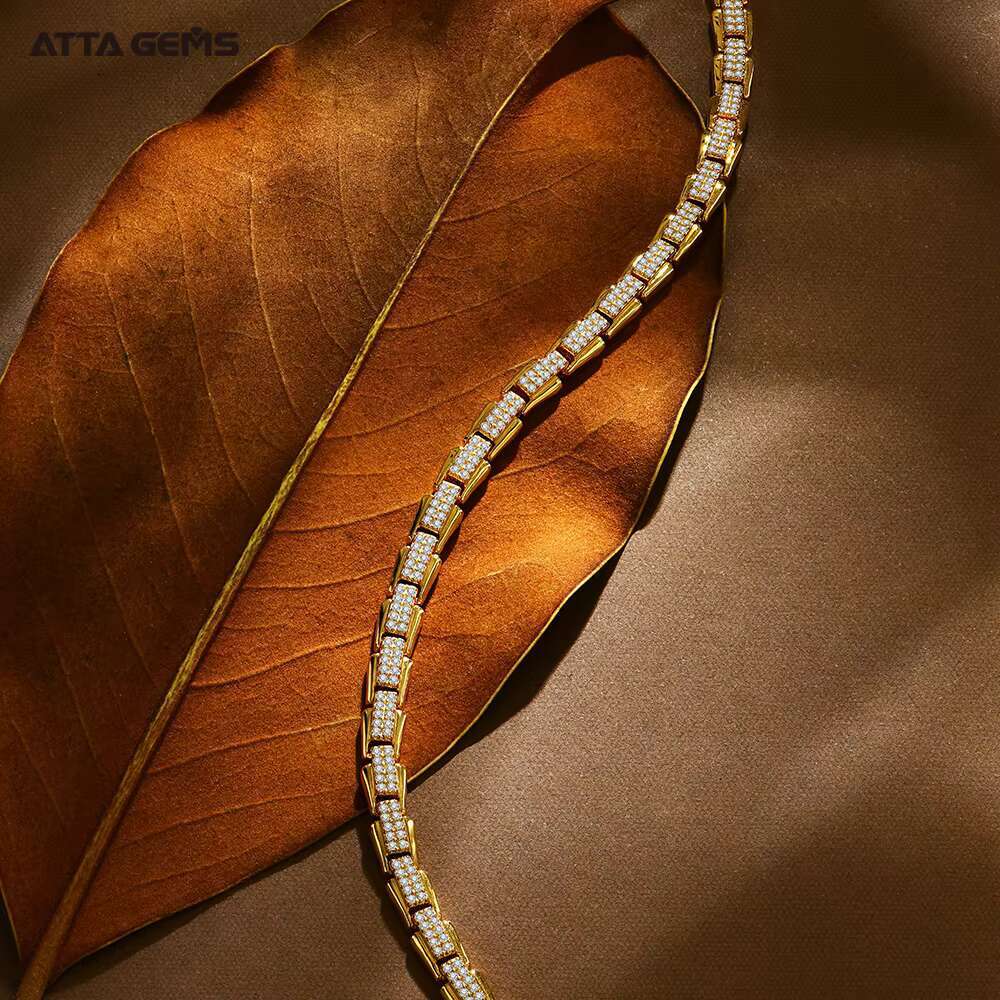 ATTA D Color VVS Moissanite 925 Sterling Silver 18K Gold Plated Bracelet Charm Moissanite Tennis Bracelet High Quality Gift