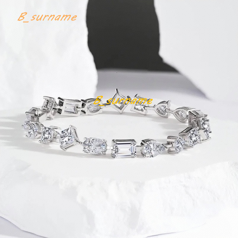Custom 10K Real Gold Diamond Bracelet Fancy Cut Lab Grown Diamond Tennis Bracelet Diamond for Women Bracelets Bangles