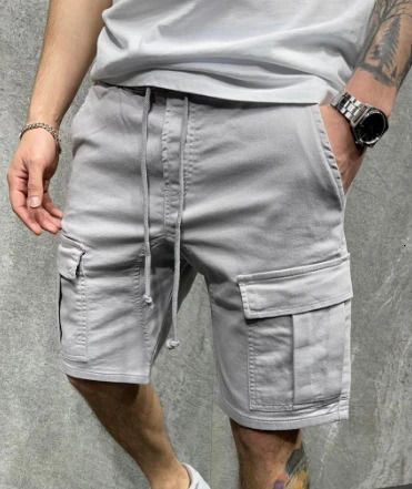 Fashionable summer mens multi pocket workwear shorts loose outdoor casual 250425