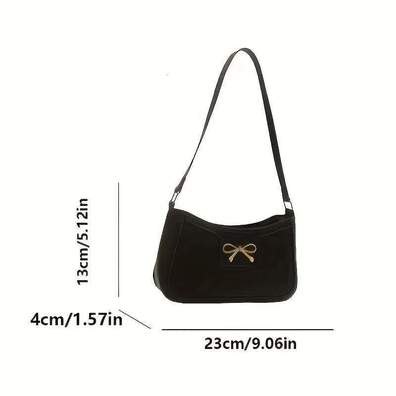 Solid Color Bowknot Shoulder Elegant Small Square Suitable For Women Handbags, Zipper Closure,Fashion Underarm Bag,