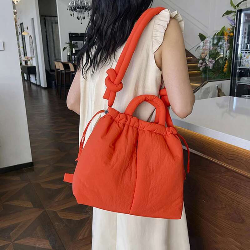 New Korean Fashion Fabric Shoulder Soft Dacron Crossbody Bag Mini Tote For Women Underarm Bags Handbags And Purses Bag