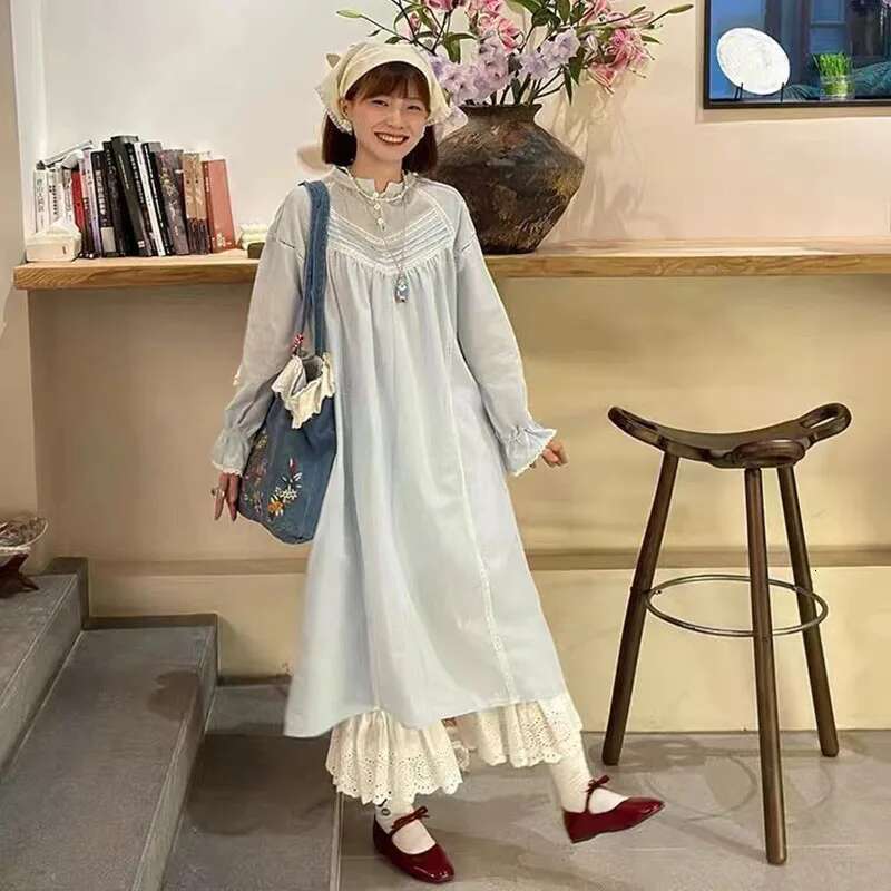 Spring Summer New Original Artistic Retro Lace Patchwork Embroidery Single Shoulder Denim Handbag Embroidered Canvas Bag