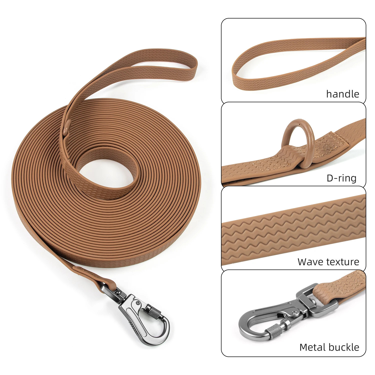 1.8M 5M 10M PVC dog collars large dog collars waterproof easy to clean and well functioning dog collar training 250427