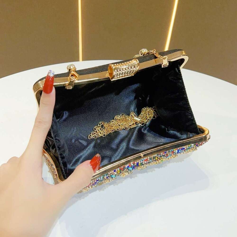 Dinner Bag New Dress Celebrity Water Diamond Handheld Qipao Small Single Shoulder Crossbody Evening Bag Women S Handbag KQ