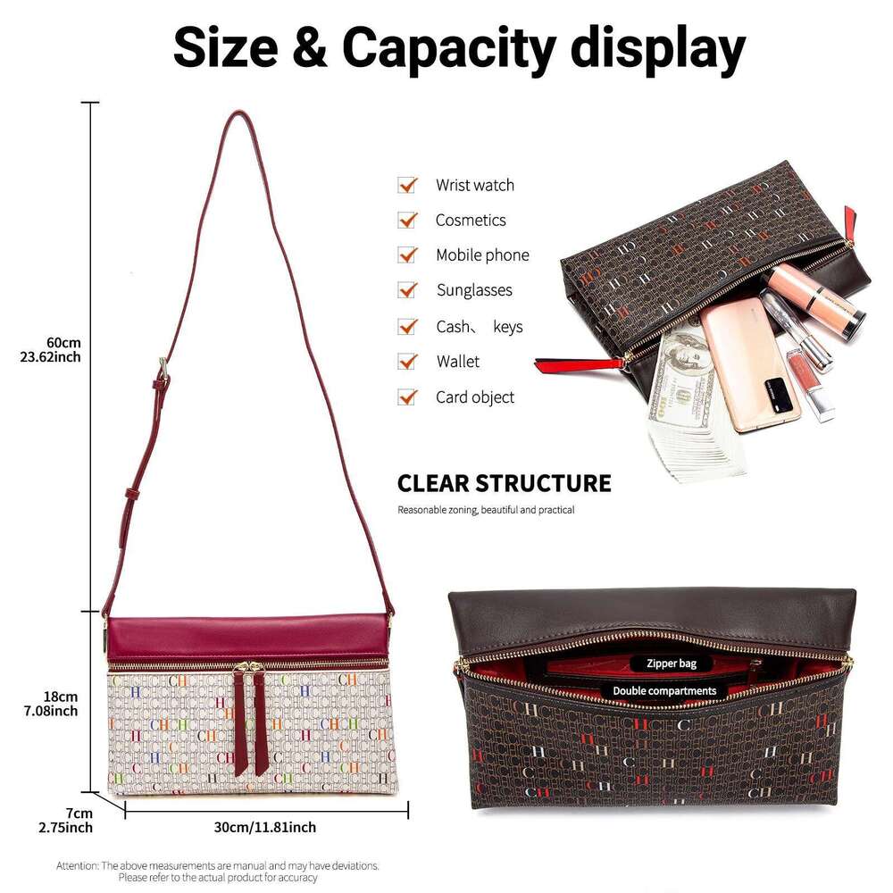 Retro Fashionable Classic Women's New Crossbody Business Party Office Letter Design Large Capacity Shoulder Bag