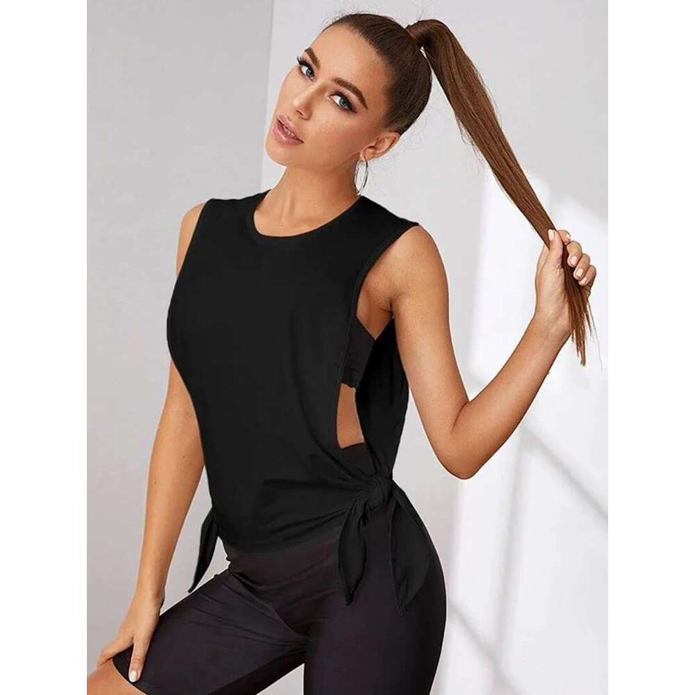 Women Sleeveless Vest Sports Top Fiess Shirt Gym Tops Female Yoga T-Shirts Loose Sport Shirts