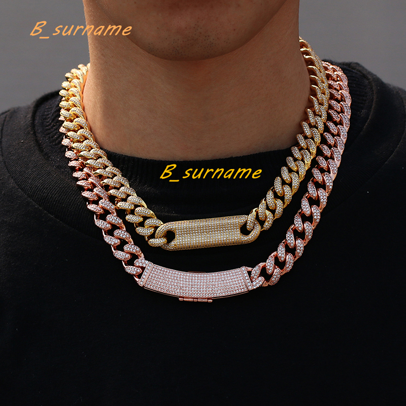 Factory Directly Jewelry Iced Men Fashion 10mm CZ Cuban Chain Hip Hop Jewelry Bling Necklace Hiphop Cuban Link Chain