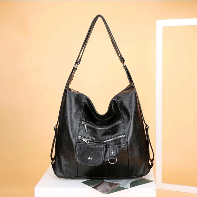 Street Retro Fashion Trend Women's Shoulder Crossbody Bag Zipper Large Capacity Travel Purse And Handbag Casual Backpack