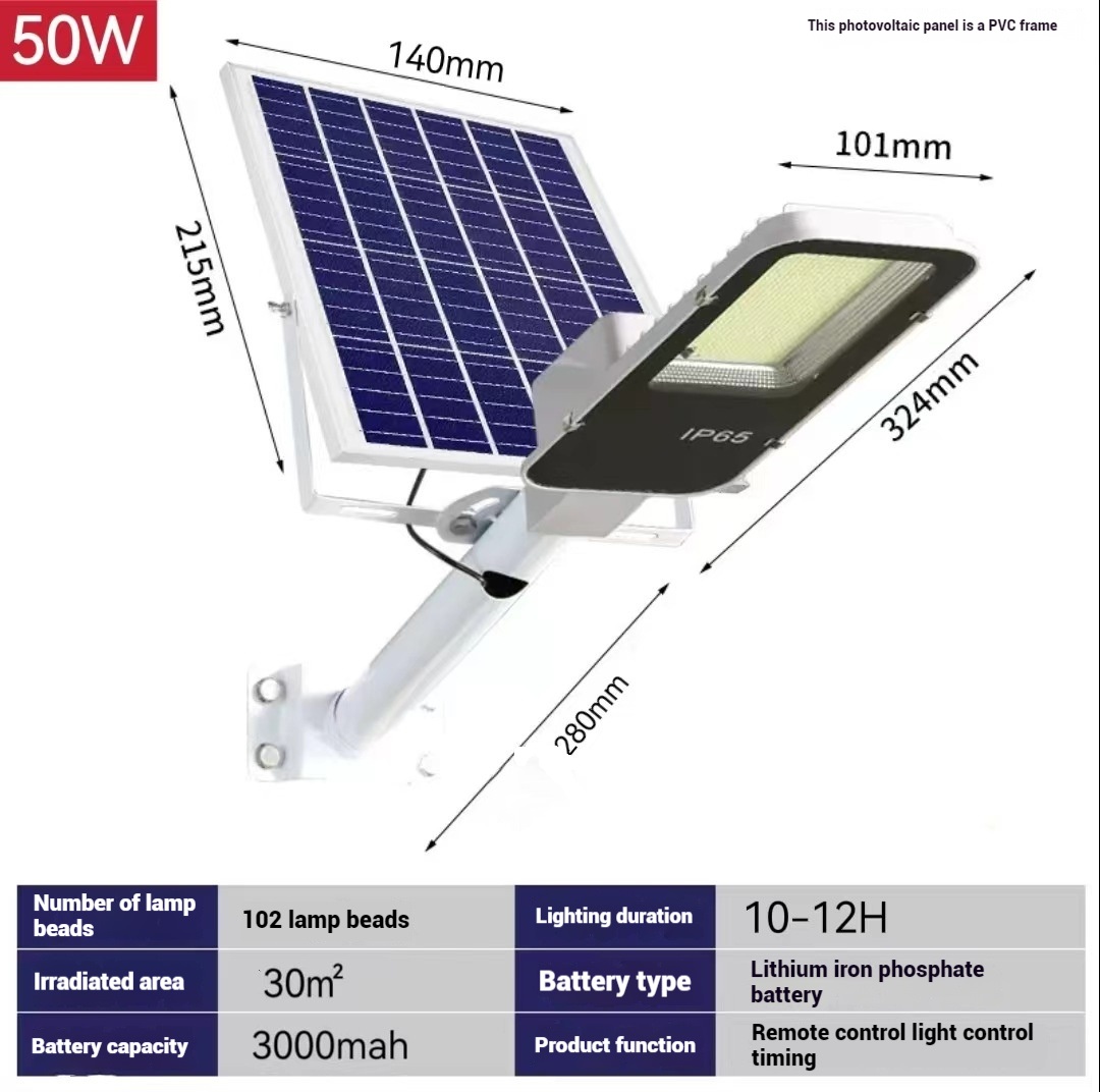 200W Powerful Solar Light Outdoor Solar Street Light 6000mah Waterproof Automatic Dusk to Dawn Street Light For Garage Garden