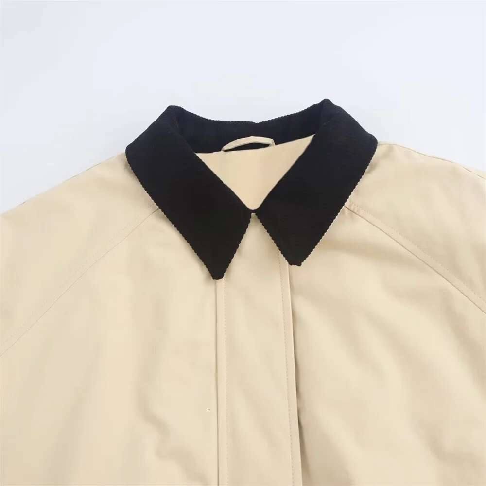 TRAF Autumn New Product Women's Fashion Pocket Decoration Zipper Long Sleeve Casual Loose Jacket Top Coat