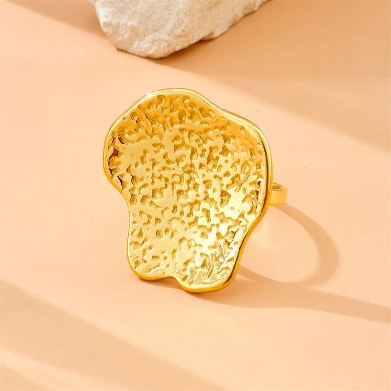 LAMENGLY 316L Stainless Geometry Cheese Pearl Pendant Earrings Necklace Ring Women New Creative Gold Plated Jewelry Set Gift