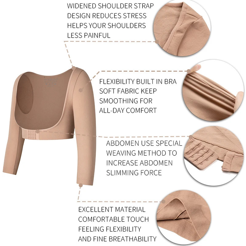 Upper arm shape compression long sleeved womens hunchback posture corrector shoulder breast support push up 250430