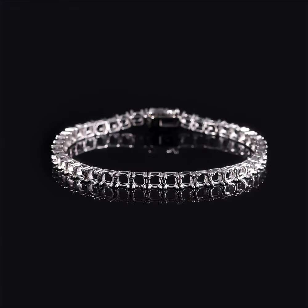 Abiding OEM ODM 9K 10K 14K 18K White Gold Semi Mount Bracelet 5mm 8 Inches Diamond Tennis Bracelet Mounting