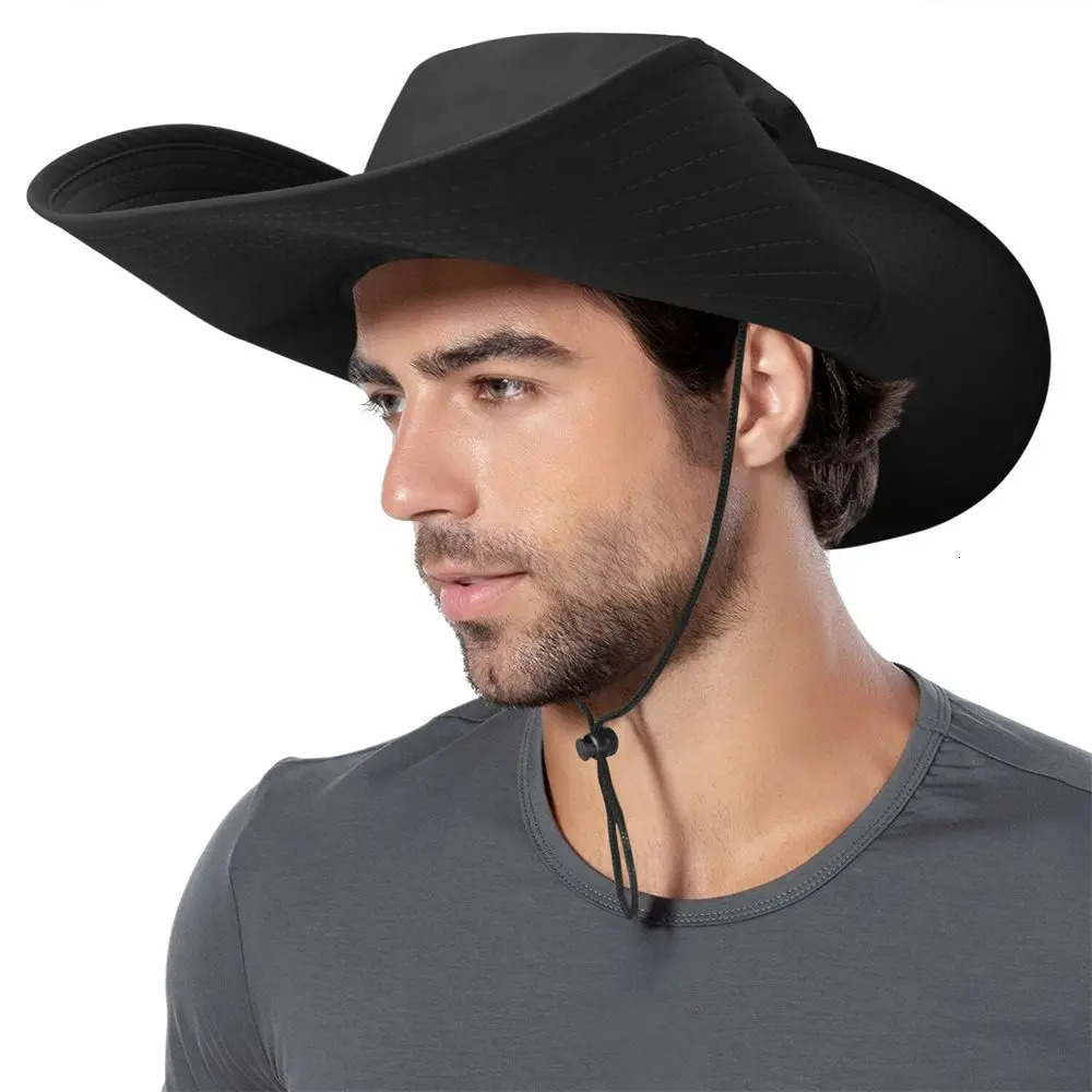 Men Women Wide Visor Brim Hat Boonie Bucket Cap Summer Fishing UV Sun Protection Breathable Caps 250430