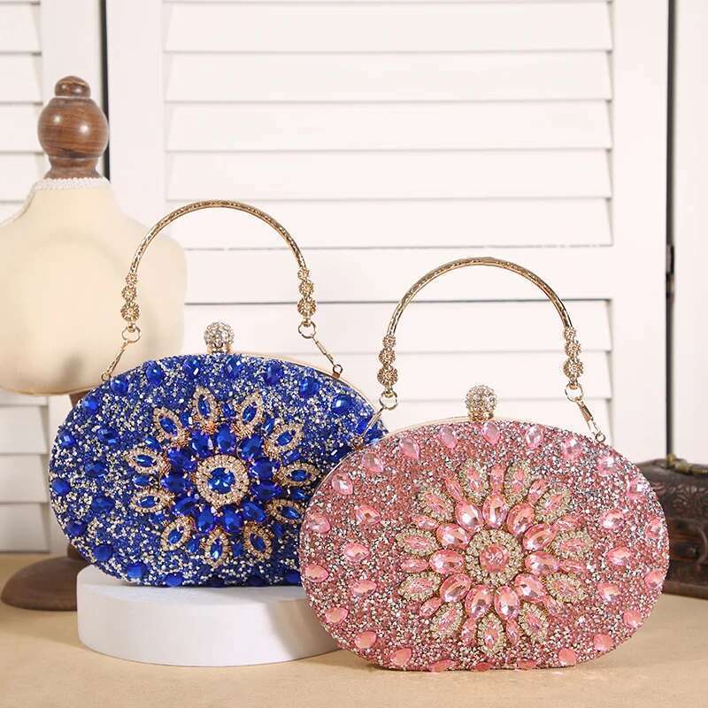 Cross-Border Explosive Suower Dinner Fashion Banquet Clutch Dress Evening Dia Set Bag European And American P