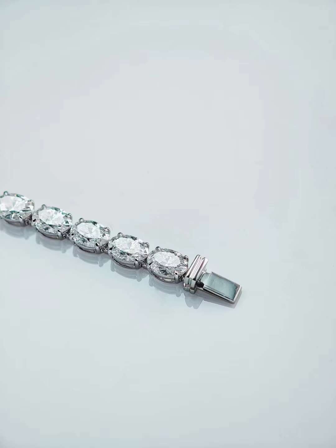 Qinglong Jewelry Tennis Chain Oval Cut 3mm 4mm Lab Grown Diamond 14k 18k Solid Gold Tennis Bracelet Factory Wholesale Price