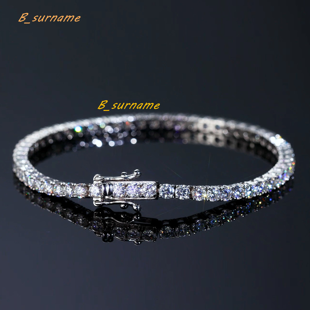 Valentines Gift Moissanite Tennis 925 Silver Wedding Bridal Prom Birthday Women Girls Jewelry VVS Lab-Grown Moissanite Bracelet