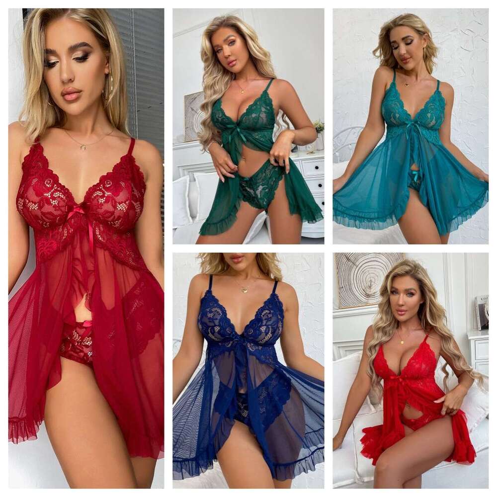 Sexy Underwear Pajamas Feminine V Neck Lace Suspender Multi Color Set Fun Lingerie