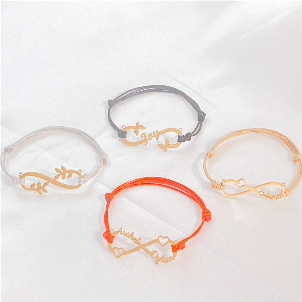 Personalized Custom Name Bracelet Mom Infinity Adjustable Bracelet Stainless Steel with Kids Names Gift for Mom Jewelry 250430