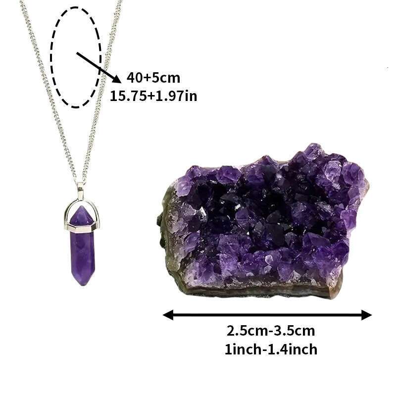 2-Piece Natural Stone Amethyst Set - Alleviates Worries Brings Wealth, Ideal Gift For Family And Friends