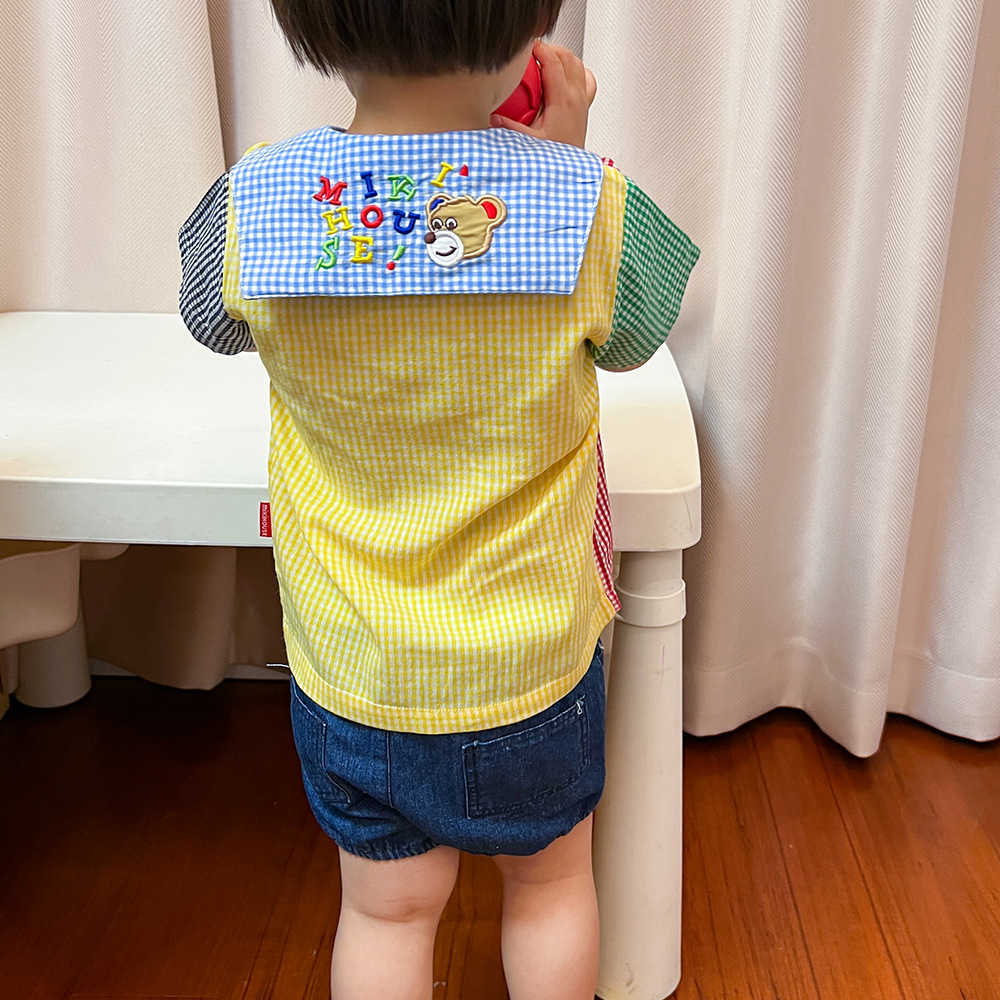 Summer Miki Heavy Industry Embroidered Shorts Cotton Cowboy Yellow Khaki Boys and Girls Butt Pants Cartoon Underwear Y250430ZGX7