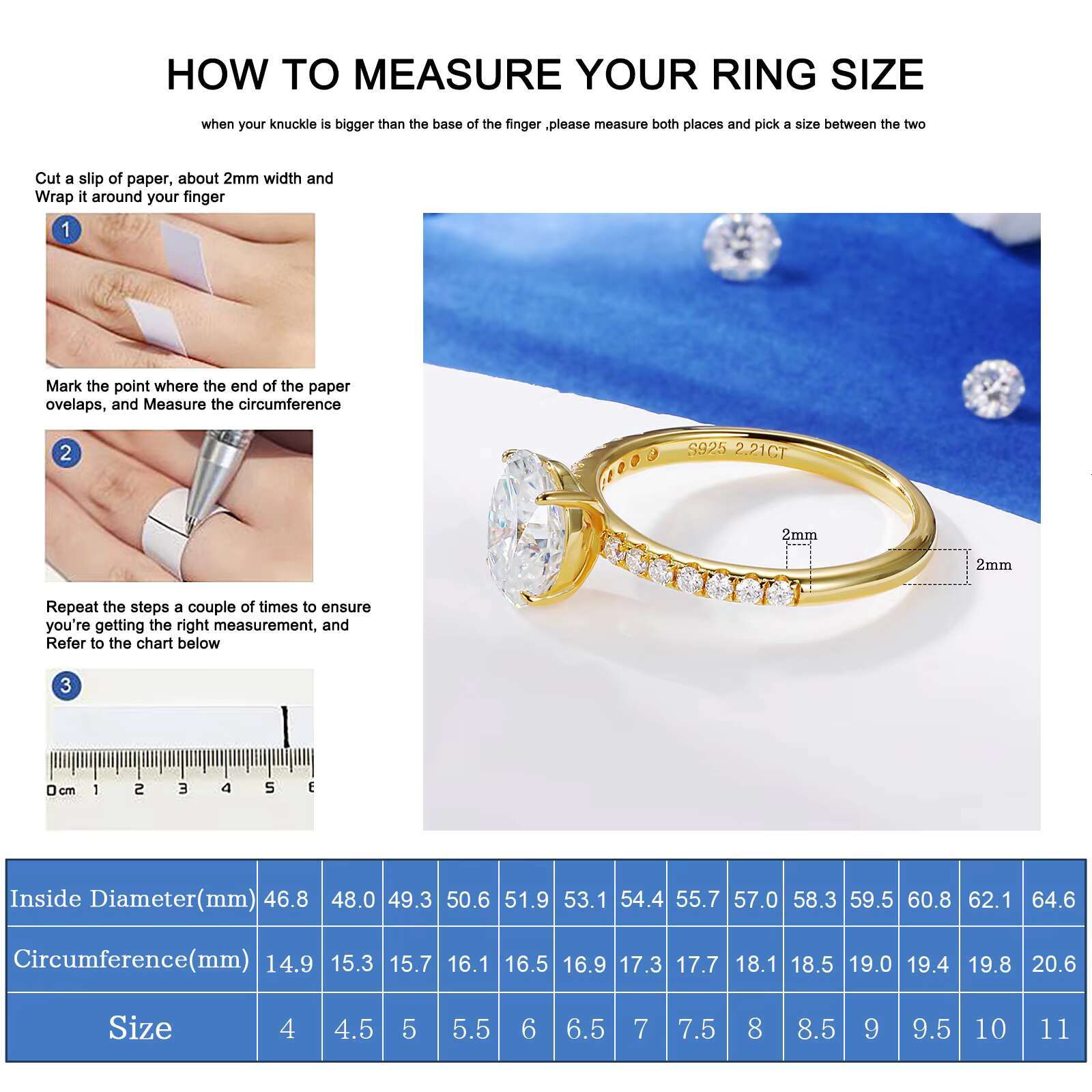 Fashion 1.5ct-2ct Moissanite Luxury Wedding Jewelry 925 Sterling Silver Oval Cut VVS Diamond Finger Ring for Women