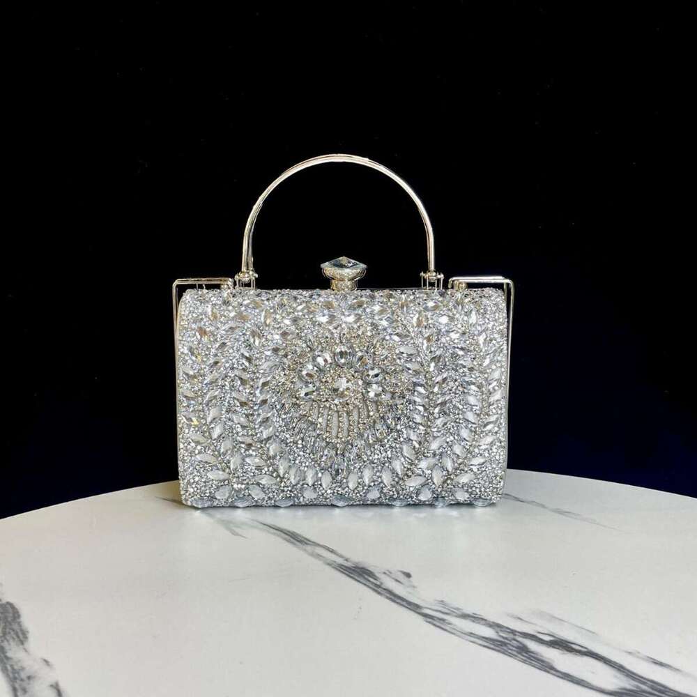 Dinner Bag New Handbag Banquet Sparkling Small Square Single Shoulder Crossbody With Diamond Inlaid Carrying Bag KQ
