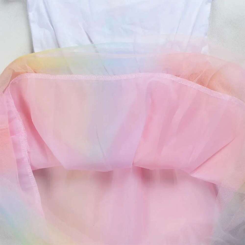 Baby Girls Children Cartoon Mesh Star Sequins Princess Dress Kids Flying Sleeve Skirt For Daily Halloween Birthday Gift