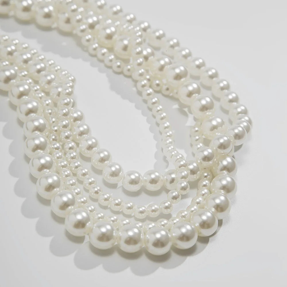 Elegant of white pearl multilayer long black ribbon necklace suitable for girls jewelry trend vacation wedding gift X0288 250415