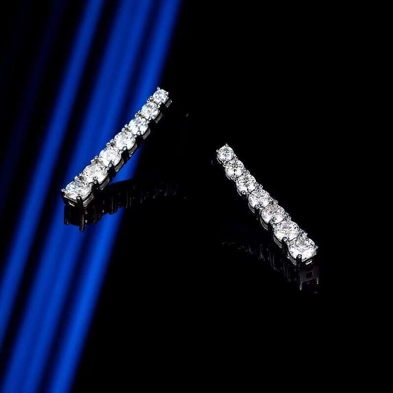 Fine Jewellery Elegant Sublimation 925 Silver Fashion Jewelry Long Tassel Moissanite Diamond Drop Earrings for Women