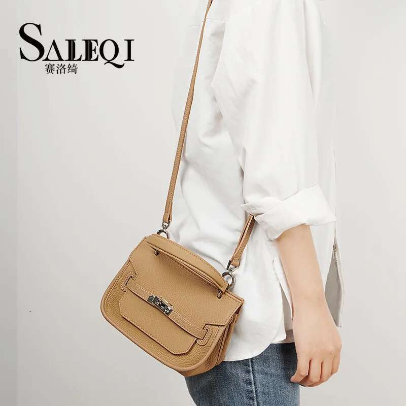Genuine Leather Women Fashon Mini Small Square Bag Black Designer Handbag Cowhide Underarm Shoulder Crossbody White Bags