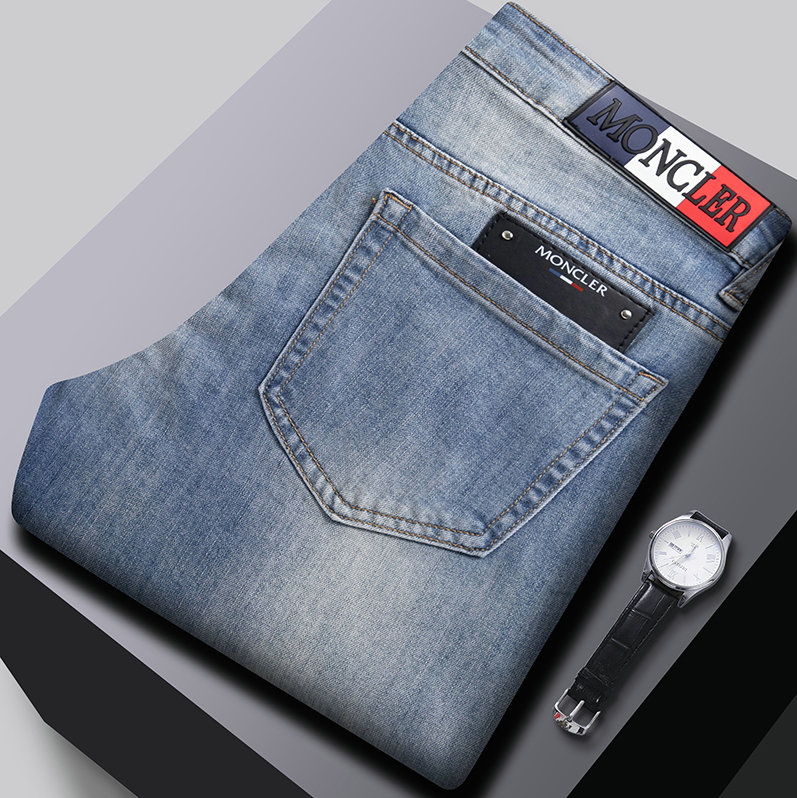 Men's Jeans Spring Summer Thin Slim Fit European American High-end Brand Small Straight Pants Q9644-10