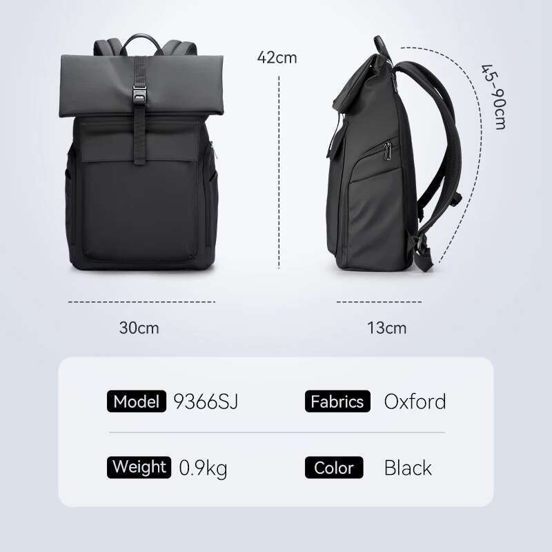 Mark Ryden Black School Bag Multi Compartment Large Capacity Casual Backpack