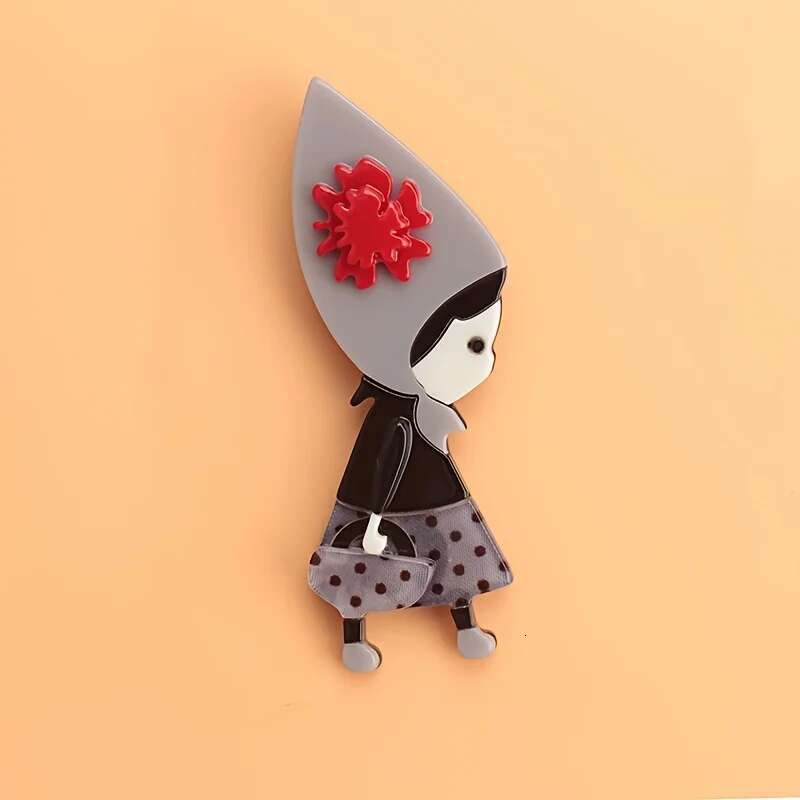 Women Fashion Acrylic Figure Brooch Simple Accessories Pins