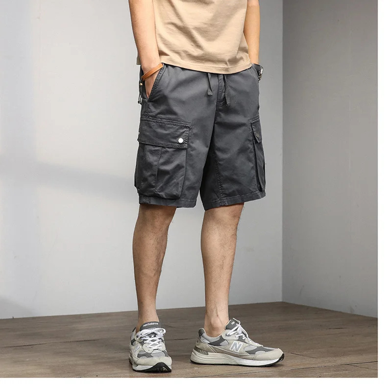 Summer mens cargo cotton shorts multi pocket casual spring jogging pants fashionable beach direct LZLLTT 250425